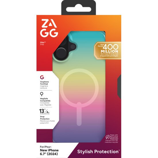 ZAGG Milan Snap coque de protection pour téléphones portables 17 cm (6.7") Housse Multicolore