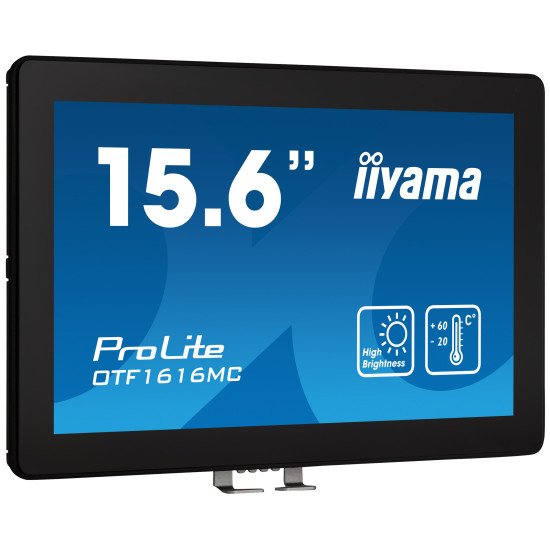 iiyama OTF1616MC-B1 affichage de messages Écran plat de signalisation numérique 39,6 cm (15.6") LCD 1100 cd/m² Full HD Noir Écran tactile