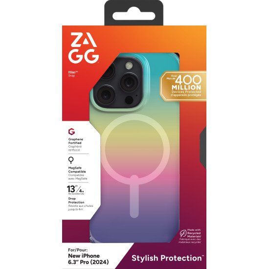 ZAGG Milan Snap coque de protection pour téléphones portables 16 cm (6.3") Housse Multicolore