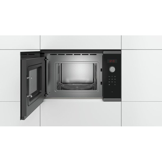 Bosch Serie 4 BFL523MS0 micro-onde Intégré Micro-onde simple 20 L 800 W Noir, Acier inoxydable