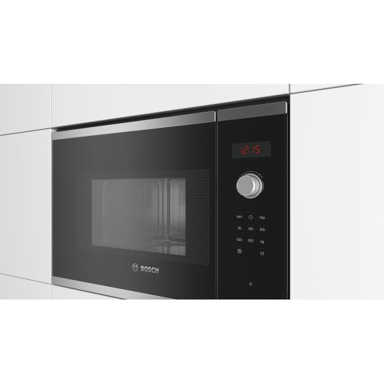 Bosch Serie 4 BFL523MS0 micro-onde Intégré Micro-onde simple 20 L 800 W Noir, Acier inoxydable