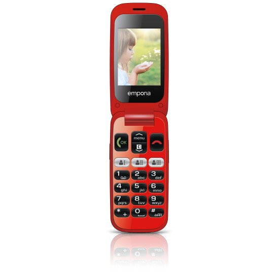 Emporia ONE 6,1 cm (2.4") 80 g Noir, Rouge Téléphone pour seniors