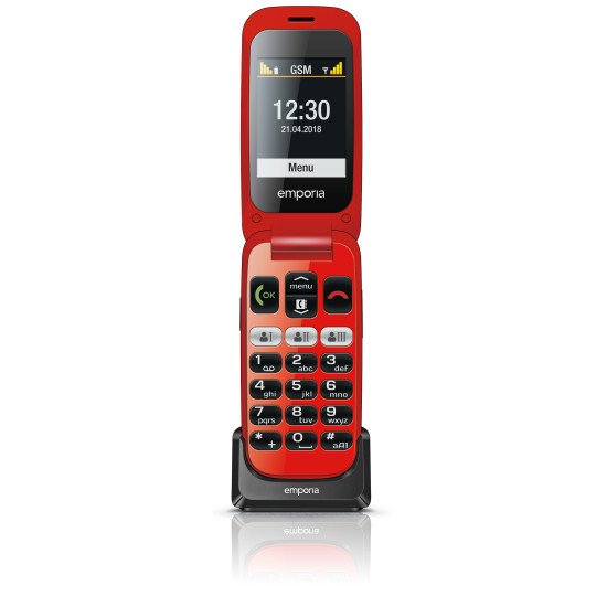 Emporia ONE 6,1 cm (2.4") 80 g Noir, Rouge Téléphone pour seniors