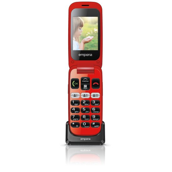 Emporia ONE 6,1 cm (2.4") 80 g Noir, Rouge Téléphone pour seniors