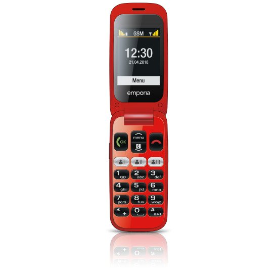 Emporia ONE 6,1 cm (2.4") 80 g Noir, Rouge Téléphone pour seniors