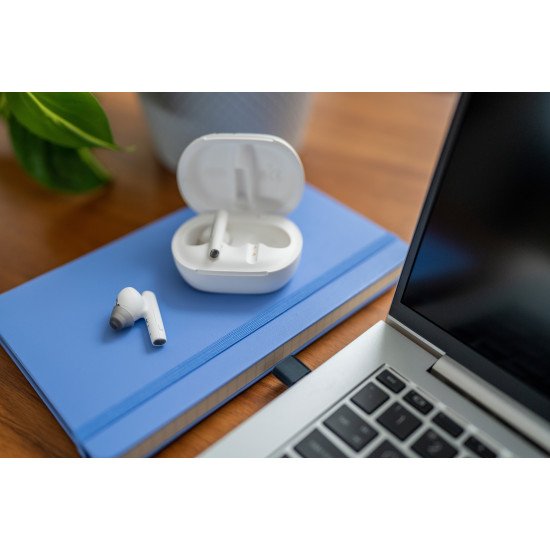 POLY Écouteurs sable blanc Voyager Free 60 + UC M + adaptateur USB-C BT700 + étui de charge avec écran tactile