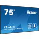 iiyama LH7565UHSB-B1 affichage de messages En forme de kiosk 189,2 cm (74.5") LED Wifi 800 cd/m² 4K Ultra HD Noir Intégré dans le processeur Android 11 24/7