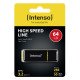 Intenso High Speed Line lecteur USB flash 64 Go USB Type-A 3.2 Gen 1 (3.1 Gen 1) Noir, Jaune