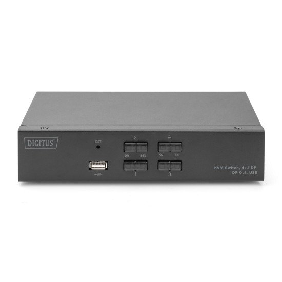 Digitus Commutateur KVM, 4x1 (DP, DP Out, USB)