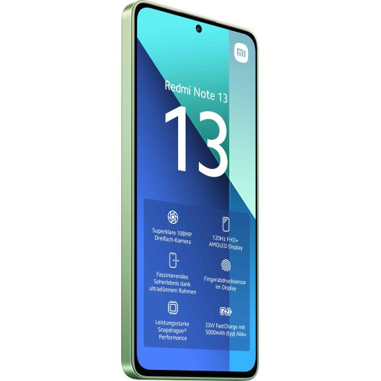 Xiaomi Redmi Note 13 16,9 cm (6.67") Double SIM Android 13 4G USB Type-C 6 Go 128 Go 5000 mAh Vert, Couleur menthe