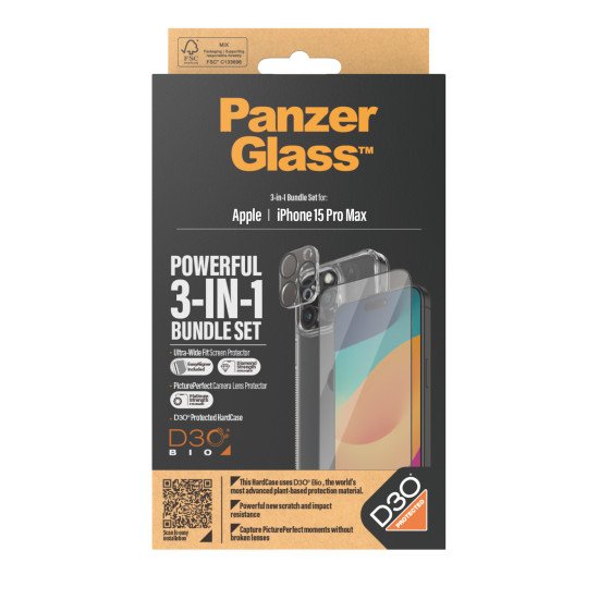 PanzerGlass B1175+2812 écran et protection arrière de téléphones portables Protection d'écran transparent Apple 1 pièce(s)