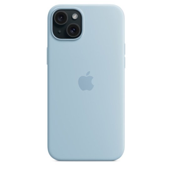 Apple Coque en silicone avec MagSafe pour iPhone 15 Plus - Bleu clair