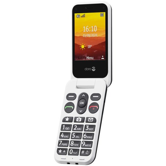 Doro Leva L20 7,11 cm (2.8") 132 g Noir, Blanc Téléphone numérique