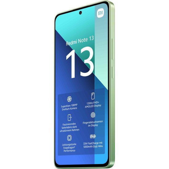 Xiaomi Redmi Note 13 16,9 cm (6.67") Double SIM Android 13 4G USB Type-C 6 Go 128 Go 5000 mAh Vert, Couleur menthe