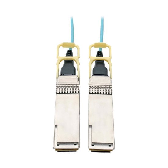 Tripp Lite N28H-10M-AQ câble de fibre optique QSFP28 OFNP OM3 Couleur aqua