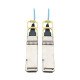 Tripp Lite N28H-10M-AQ câble de fibre optique QSFP28 OFNP OM3 Couleur aqua