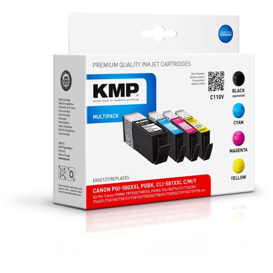 KMP 1576,0205 cartouche d'encre 4 pièce(s) Compatible Rendement extra (super) élevé Noir, Cyan, Magenta, Jaune