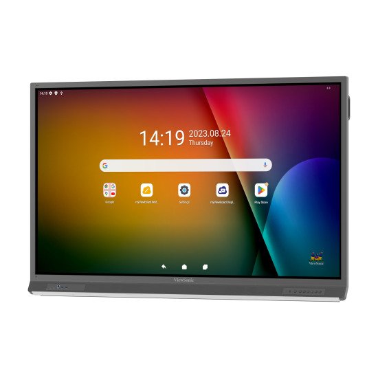 Viewsonic IFP6552-2F affichage de messages Panneau plat de signalisation numérique 165,1 cm (65") LCD 450 cd/m² 4K Ultra HD Noir Écran tactile Intégré dans le processeur Android