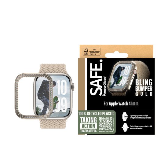 PanzerGlass SAFE by PG Scrn Bump Gold Watch 45mm Transparent