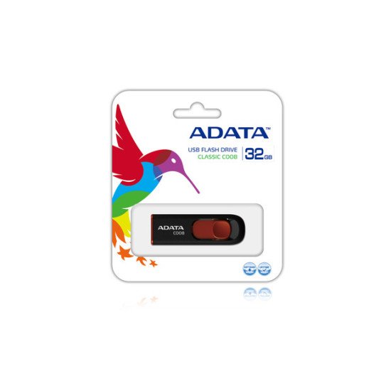 ADATA 32GB C008 lecteur USB flash 32 Go USB Type-A 2.0 Noir, Rouge