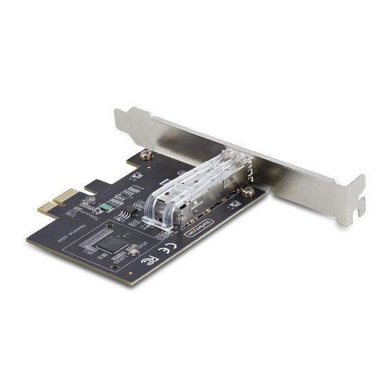 StarTech.com Carte Réseau GbE SFP à 1 Port, PCIe 2.1 x1, Intel I210-IS, Carte Contrôleur 1GbE, 1000BASE Cuivre/Fibre Optique, Carte Réseau Gigabit Ethernet NIC, Backplanes de Serveur/PC - Compatible Windows/Linux