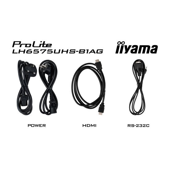 iiyama ProLite Écran plat de signalisation numérique 163,8 cm (64.5") LCD Wifi 500 cd/m² 4K Ultra HD Noir Intégré dans le processeur Android 11 24/7