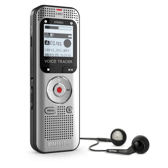 Philips Voice Tracer DVT2015 dictaphone Mémoire interne + carte mémoire Argent