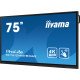 iiyama TE7512MIS-B3AG affichage de messages En forme de kiosk 190,5 cm (75") LCD Wifi 400 cd/m² 4K Ultra HD Noir Écran tactile Intégré dans le processeur Android 11 24/7