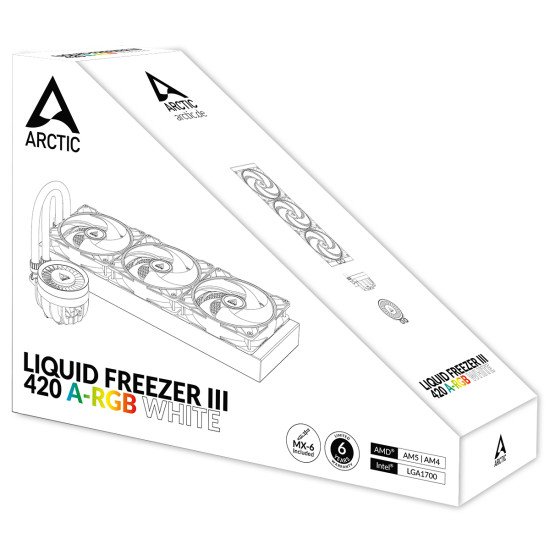 ARCTIC Liquid Freezer III 420 A-RGB Processeur Refroidisseur de liquide tout-en-un 14 cm Blanc 1 pièce(s)