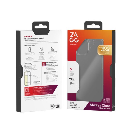 ZAGG Crystal Palace coque de protection pour téléphones portables 15,5 cm (6.1") Housse Transparent