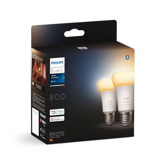 Philips Hue White ambiance A60 - Ampoule connectée E27 - 800 (lot de 2)