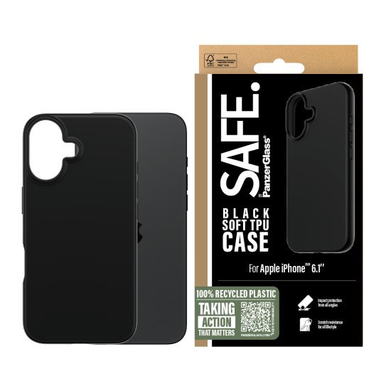 PanzerGlass SAFE by PG TPU Case 2024 6.1Inch Blk coque de protection pour téléphones portables Housse Transparent