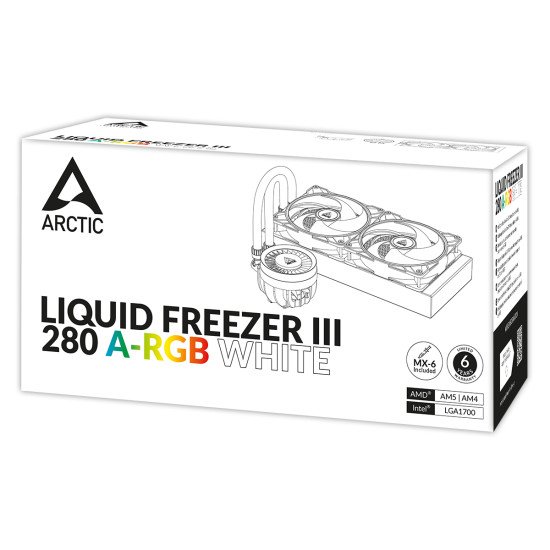 ARCTIC Liquid Freezer III 280 A-RGB Processeur Refroidisseur de liquide tout-en-un 14 cm Blanc 1 pièce(s)