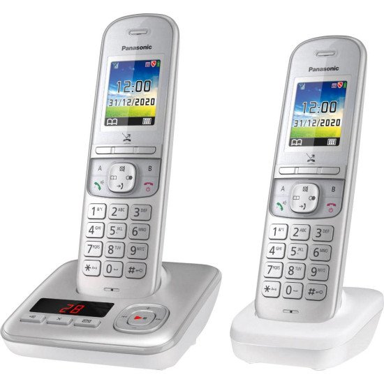 Panasonic KX-TGH722 Téléphone DECT Identification de l'appelant Perle, Argent