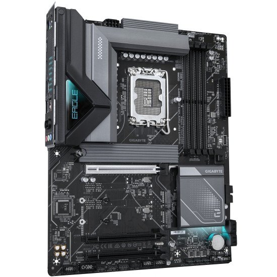 GIGABYTE B860 EAGLE WIFI6E Carte mère - Processeurs Intel Core Ultra, VRM 12+1+2+1 phases, jusqu'à 9066MHz DDR5, 1xPCIe 5.0 + 2xPCIe 4.0 M.2, LAN 2,5 GbE, WIFI 6E, USB 3.2 Gen 2x2