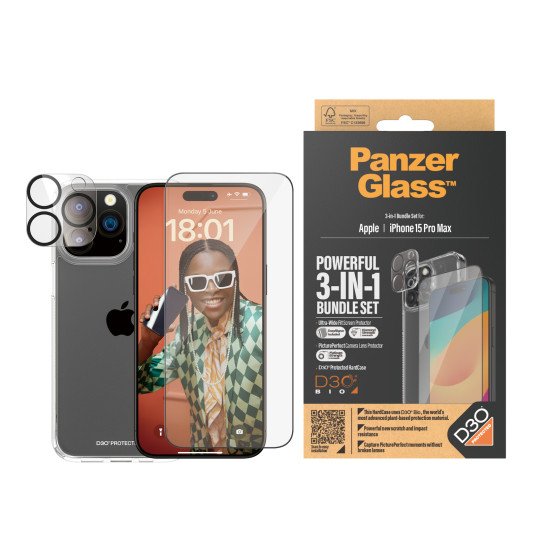 PanzerGlass B1175+2812 écran et protection arrière de téléphones portables Protection d'écran transparent Apple 1 pièce(s)