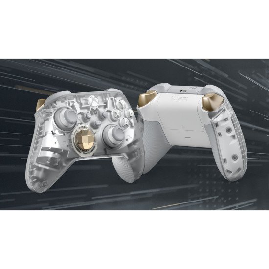 Microsoft Ghost Cipher Or, Gris clair, Transparent Bluetooth/USB Manette de jeu Analogique/Numérique Android, PC, Xbox One, Xbox Series S, Xbox Series X, iOS