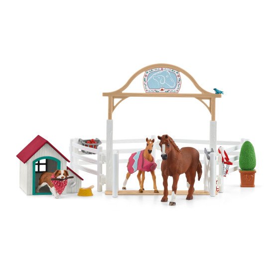 schleich HORSE CLUB chevaux invités d'Hannah avec chienne Ruby