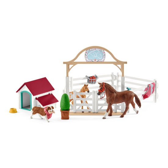 schleich HORSE CLUB chevaux invités d'Hannah avec chienne Ruby