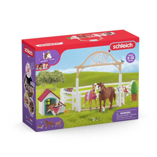 schleich HORSE CLUB chevaux invités d'Hannah avec chienne Ruby