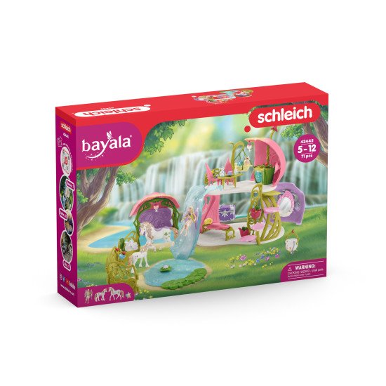 schleich BAYALA Maison-fleur pailletée avec licornes, lac et écurie