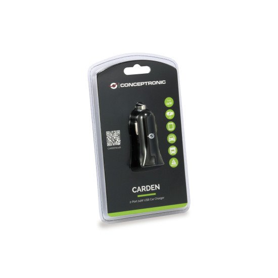 Conceptronic CARDEN04B chargeur d'appareils mobiles Universel Noir Allume-cigare Auto