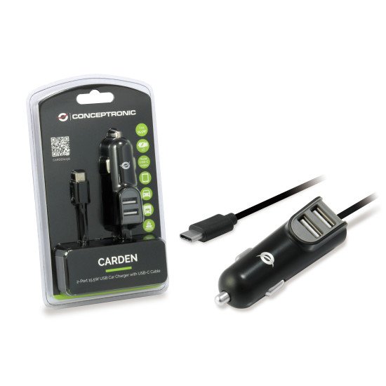 Conceptronic CARDEN05B chargeur d'appareils mobiles Universel Noir Allume-cigare Auto