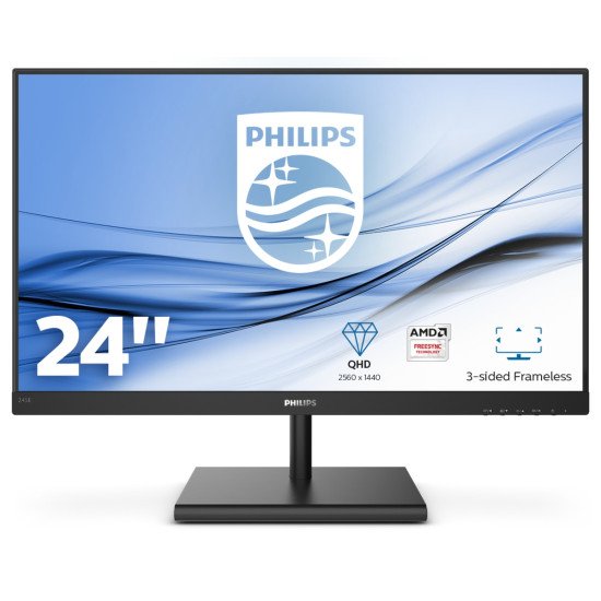 Philips E Line 245E1S/00 LED écran PC 24" 2560 x 1440 pixels 2K Ultra HD LCD Noir