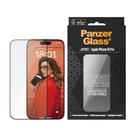 PanzerGlass PG Scrn Ceramic iPhone 15 Pro UWF WA Protection d'écran transparent Apple 1 pièce(s)