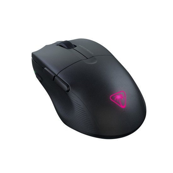 Turtle Beach Pure Air - Souris de gaming RGB ergonomique sans fil ultra-légère, capteur optique 26 000 PPP, batterie 125 heures, double système sans fil, interrupteurs optiques TITAN, Bluetooth, éclairage RGB. Semi-translucide noir