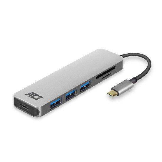 ACT AC7050 hub & concentrateur USB 3.2 Gen 1 (3.1 Gen 1) Type-C 5000 Mbit/s Gris