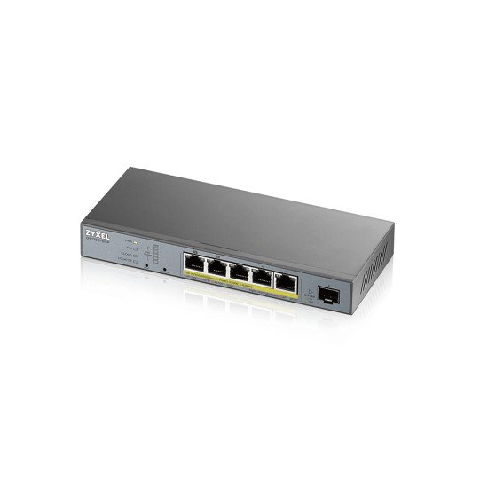 Zyxel GS1350-6HP-EU0101F commutateur réseau Géré L2 Gigabit Ethernet (10/100/1000) Gris Connexion Ethernet, supportant l'alimentation via ce port (PoE)