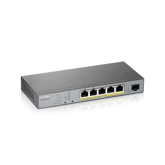 Zyxel GS1350-6HP-EU0101F commutateur réseau Géré L2 Gigabit Ethernet (10/100/1000) Gris Connexion Ethernet, supportant l'alimentation via ce port (PoE)