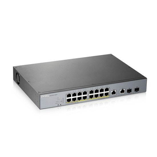 Zyxel GS1350-18HP-EU0101F commutateur réseau Géré L2 Gigabit Ethernet (10/100/1000) Gris Connexion Ethernet, supportant l'alimentation via ce port (PoE)